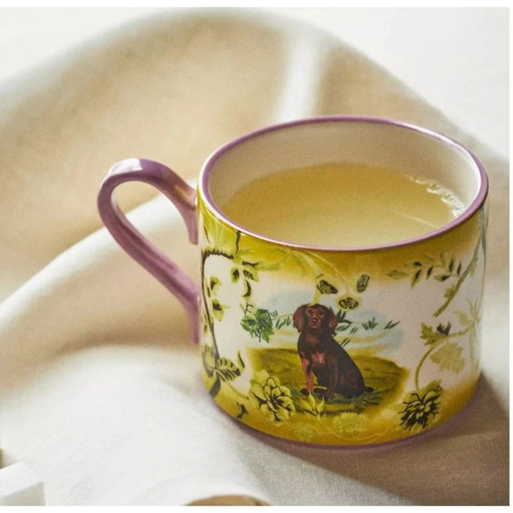 Anthropologie Plate Coffee Mug Cup Dog Lover Gift Portobello Spaniel Pointer Lab